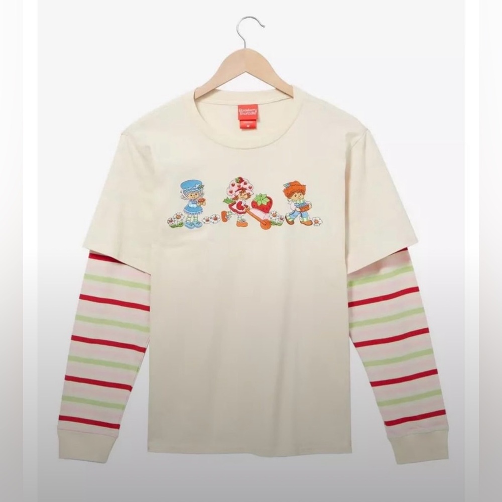 Strawberry Shortcake Characters Layered Long Sleeve T-Shirt - Size 2XL